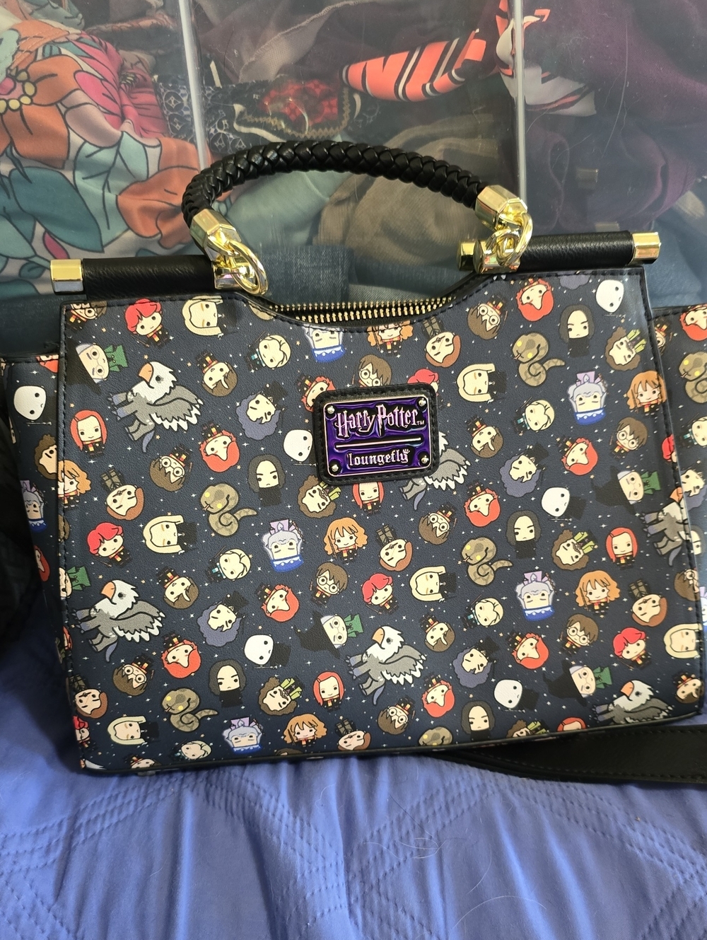 Loungefly Harry Potter Chibi All-Over Print Satchel Crossbody Bag